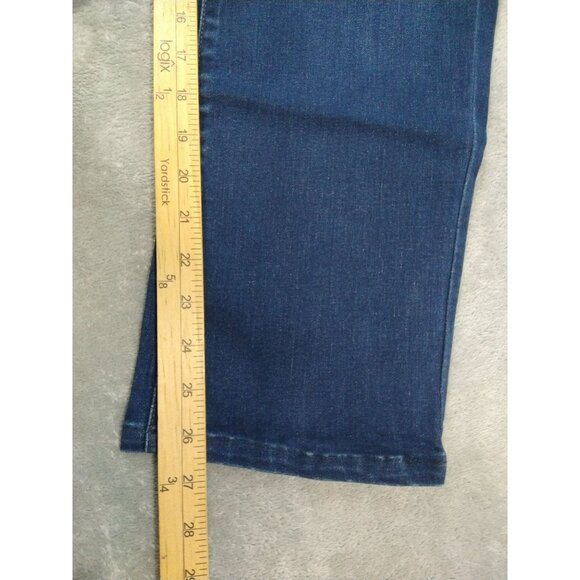 Levis 529 Jeans Womens 32 Blue Denim Curvy Bootcut Stretch Distressed Dark Wash - Picture 5 of 11